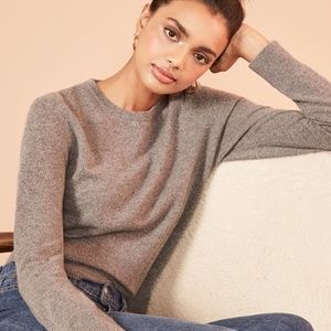 Reformation cashmere crew sweater, grey, XS